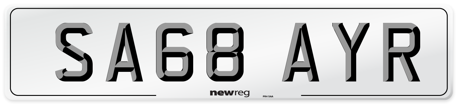 SA68 AYR Number Plate from New Reg